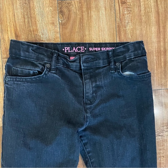 CHILDRENS PLACE Girls Black Super Skinny Jeans Waist Tighteners Size 10 - Picture 2 of 8